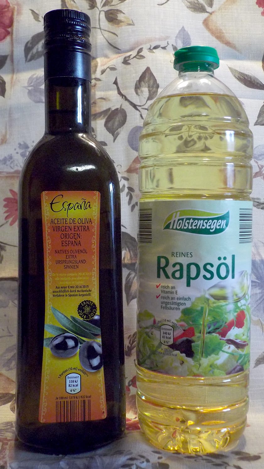 Olivenöl und Rapsöl